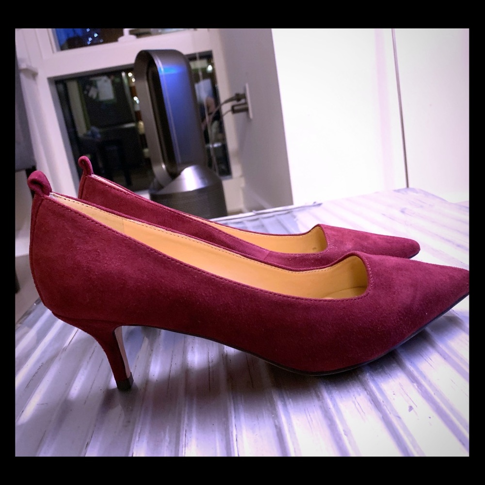 Suede kitten heels